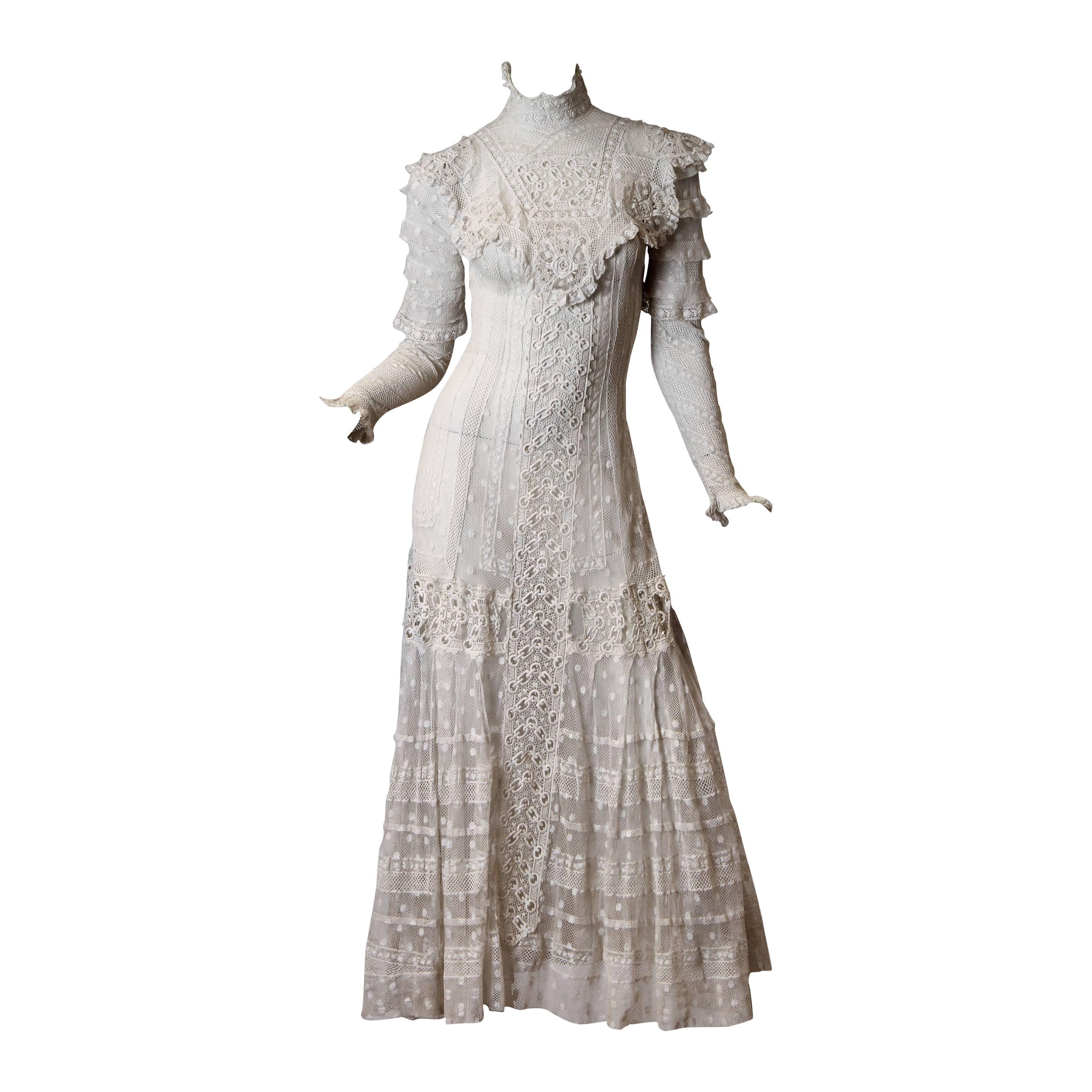 Late Victorian Lace Tea Dress