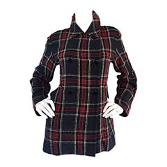 Giacca / Cappotto vintage in lana a quadri di Isaac Mizrahi per Bergdorf Goodman