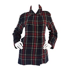 Vintage Isaac Mizrahi for Bergdorf Goodman Tartan Plaid Wool Jacket / Coat