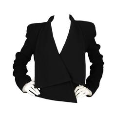 Givenchy Black Wool Cropped Coat sz 42