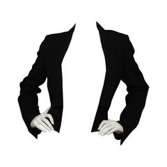 Balenciaga Black Cropped Tuxedo Jacket sz 36