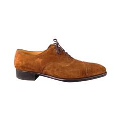 Used JOHN LOBB "PHILIP II" Size 8 Brown Suede Lace Up