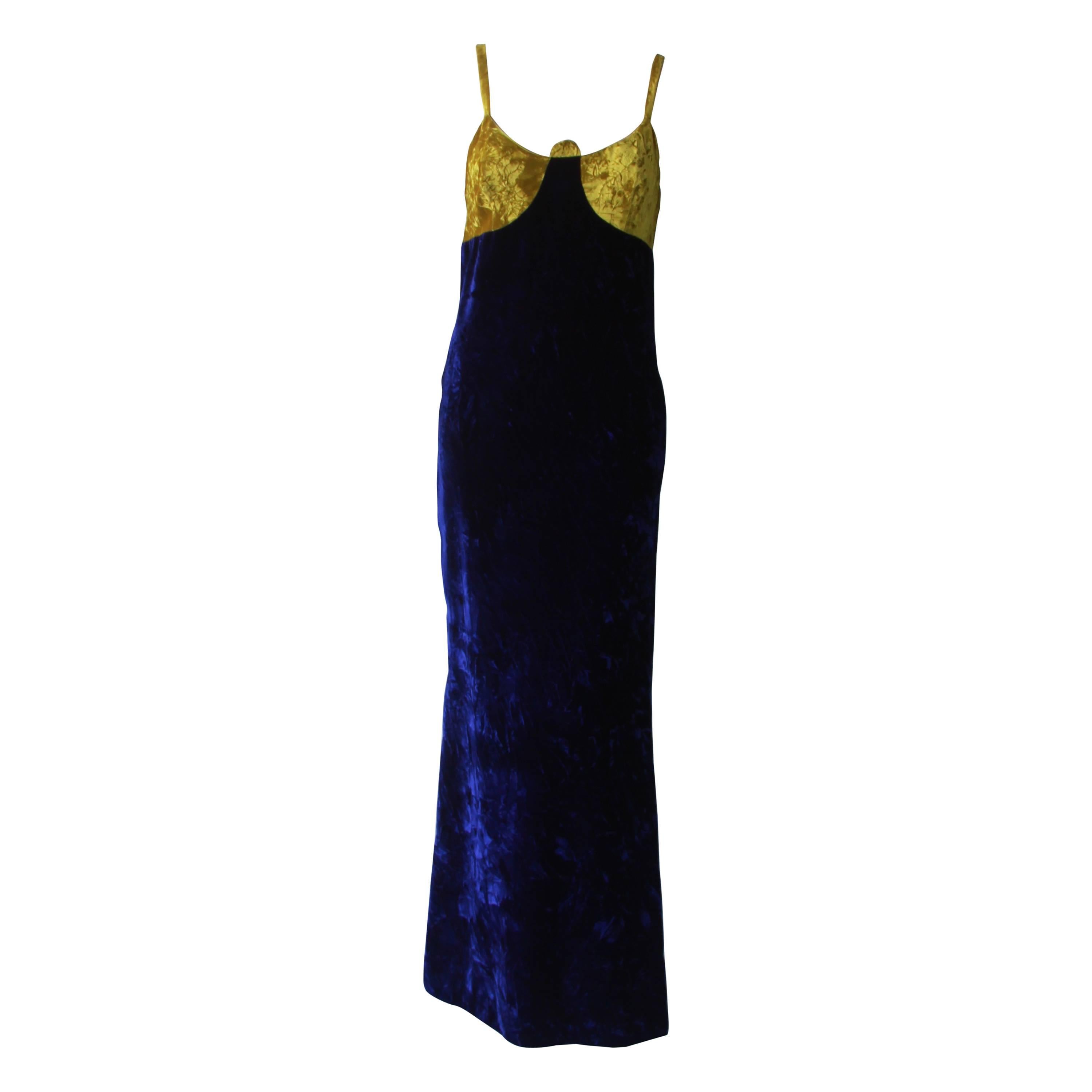 Gianni Versace Crushed Velvet Evening Gown Fall 1997 For Sale