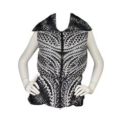 Peter Pilotto Black & White Printed Down Vest sz 8 9