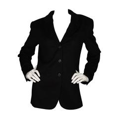 Giorgio Armani Black Cashmere Single Breasted Jacket sz 42