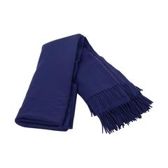 Hermes Indigo Cashmere Fringe Blanket 4