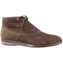 John Lobb Brown Nubuck Lace up Ankle Boots, Size 8