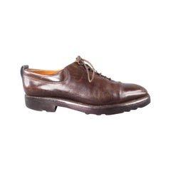 Used JOHN LOBB "RALEIGH" Size 8 Brown Leather Lace Up