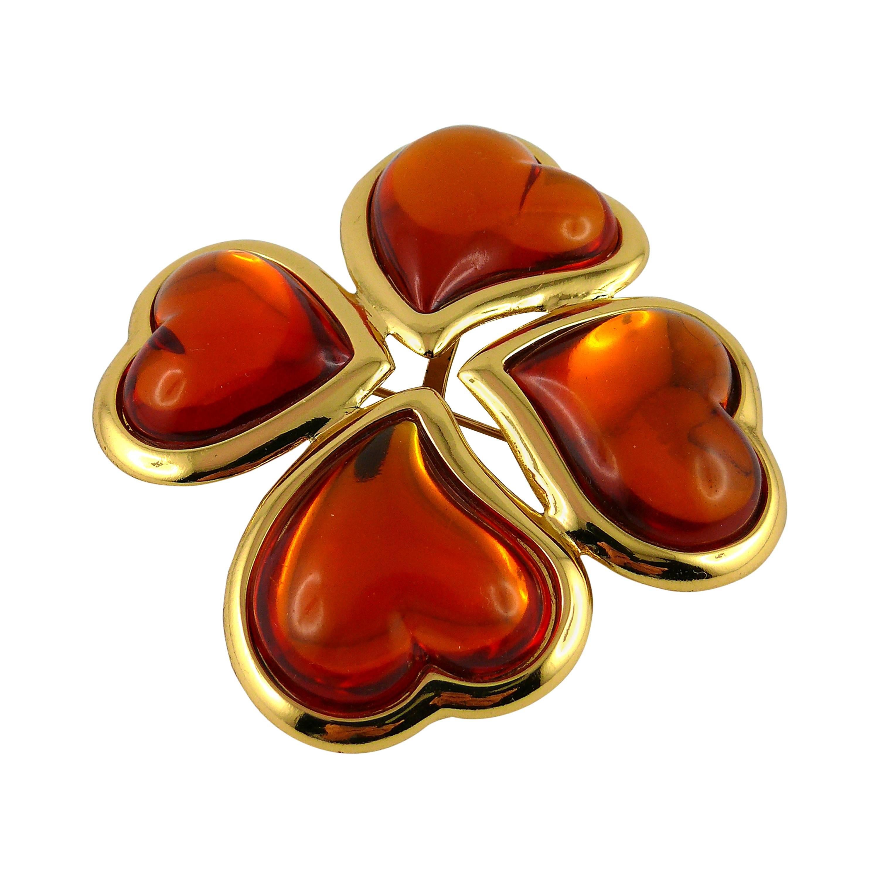 Yves Saint Laurent YSL Vintage Massive Love Clover Brooch Pendant