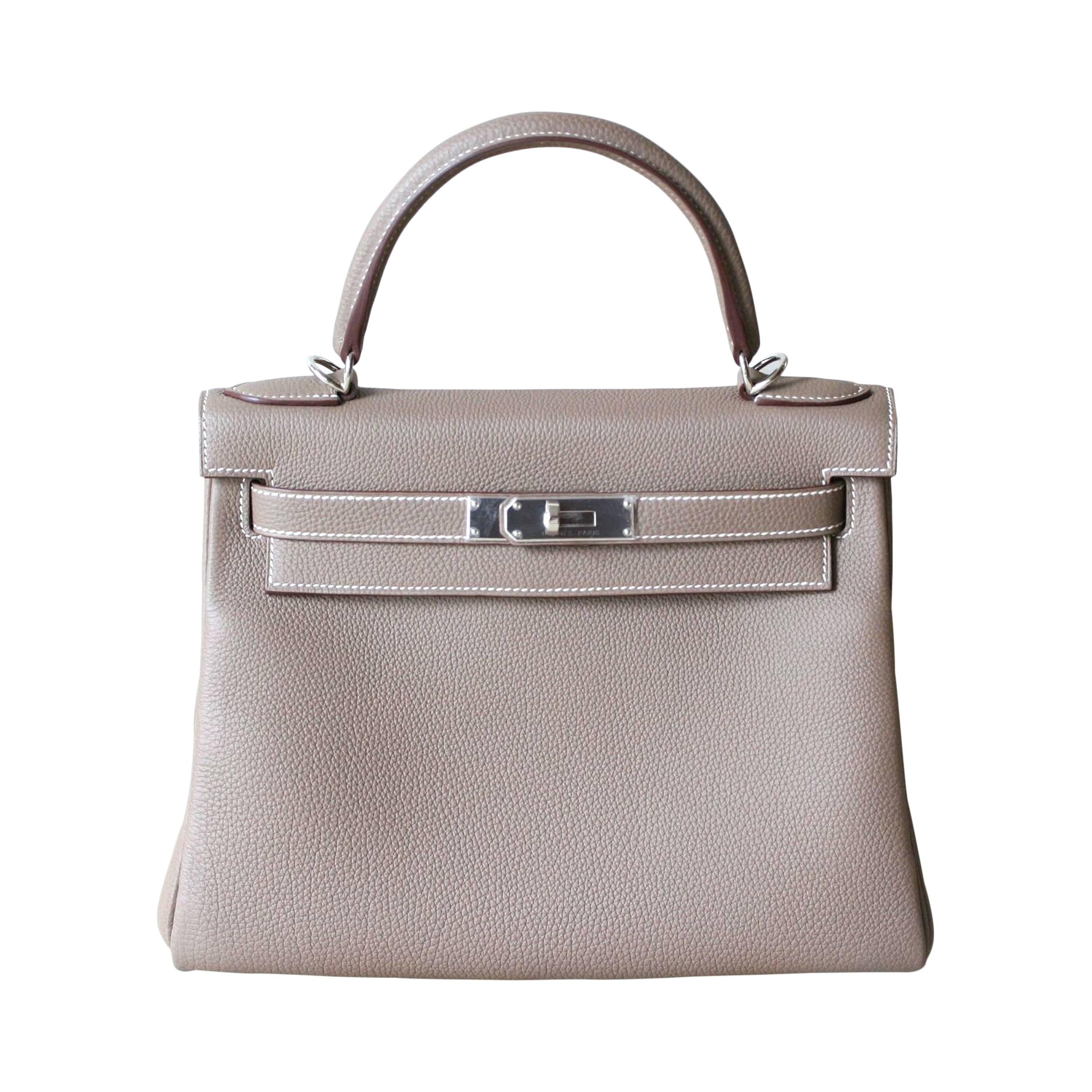 HERMES Kelly étoupe togo leather 28cm  For Sale