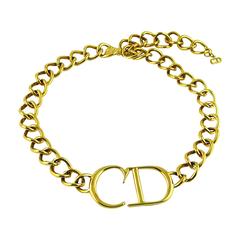 Christian Dior Gold CD Monogram Necklace