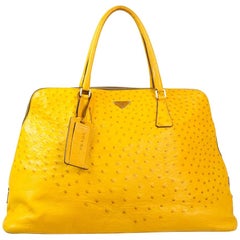 Prada Ochre Real Ostrich Bag