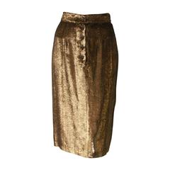 Rare Gianni Versace Gold Lame Skirt Fall 1986