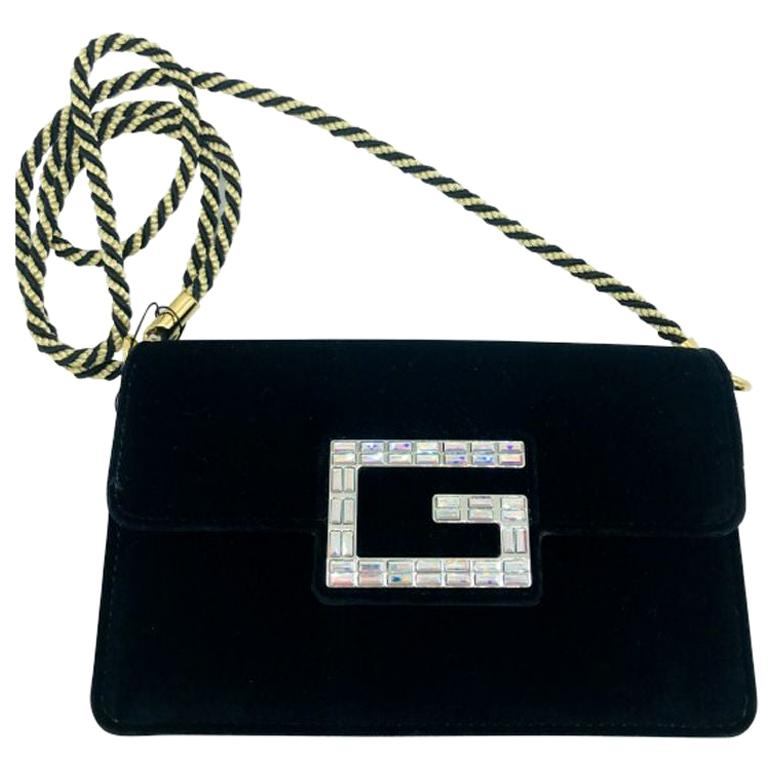 gucci black velvet crossbody