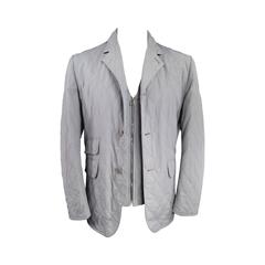 HERMES 40 Light Gray Poliammide Quilted Detachable Vest Jacket