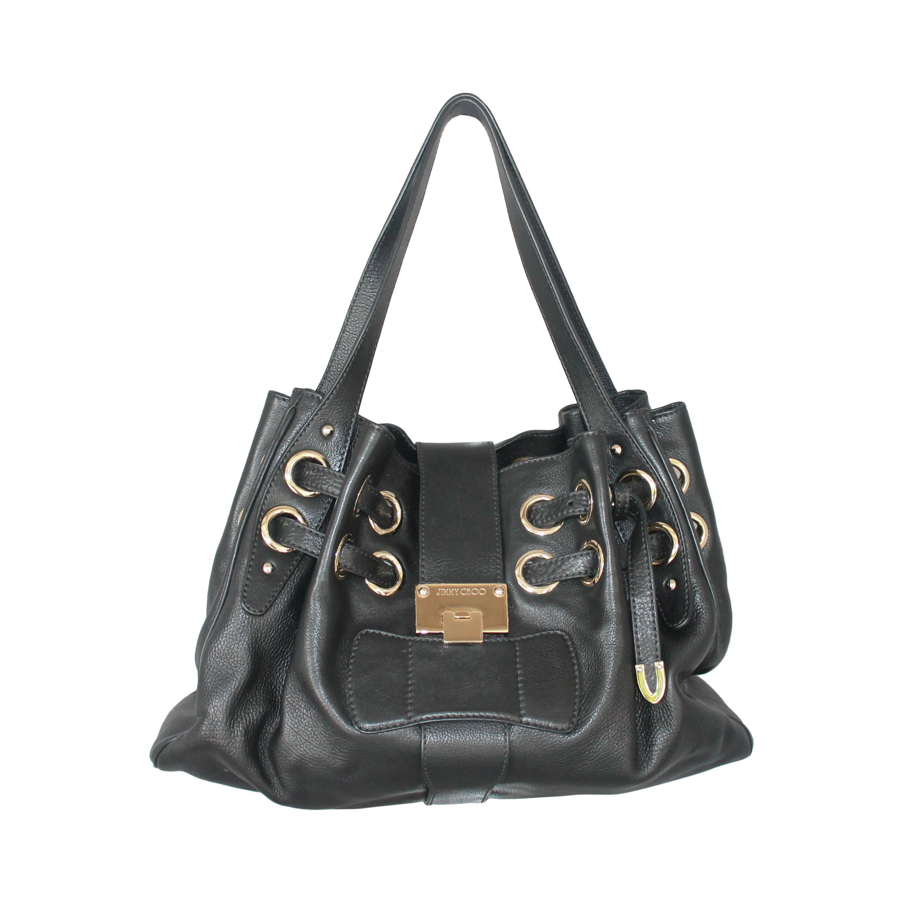 Jimmy Choo Black Leather Ramona Handbag - GHW