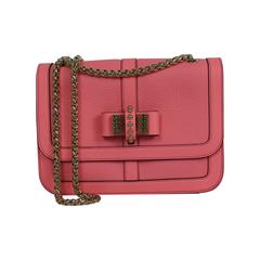 Christian Louboutin Leather Gold Small Sweet Charity Pink Cross Body Bag