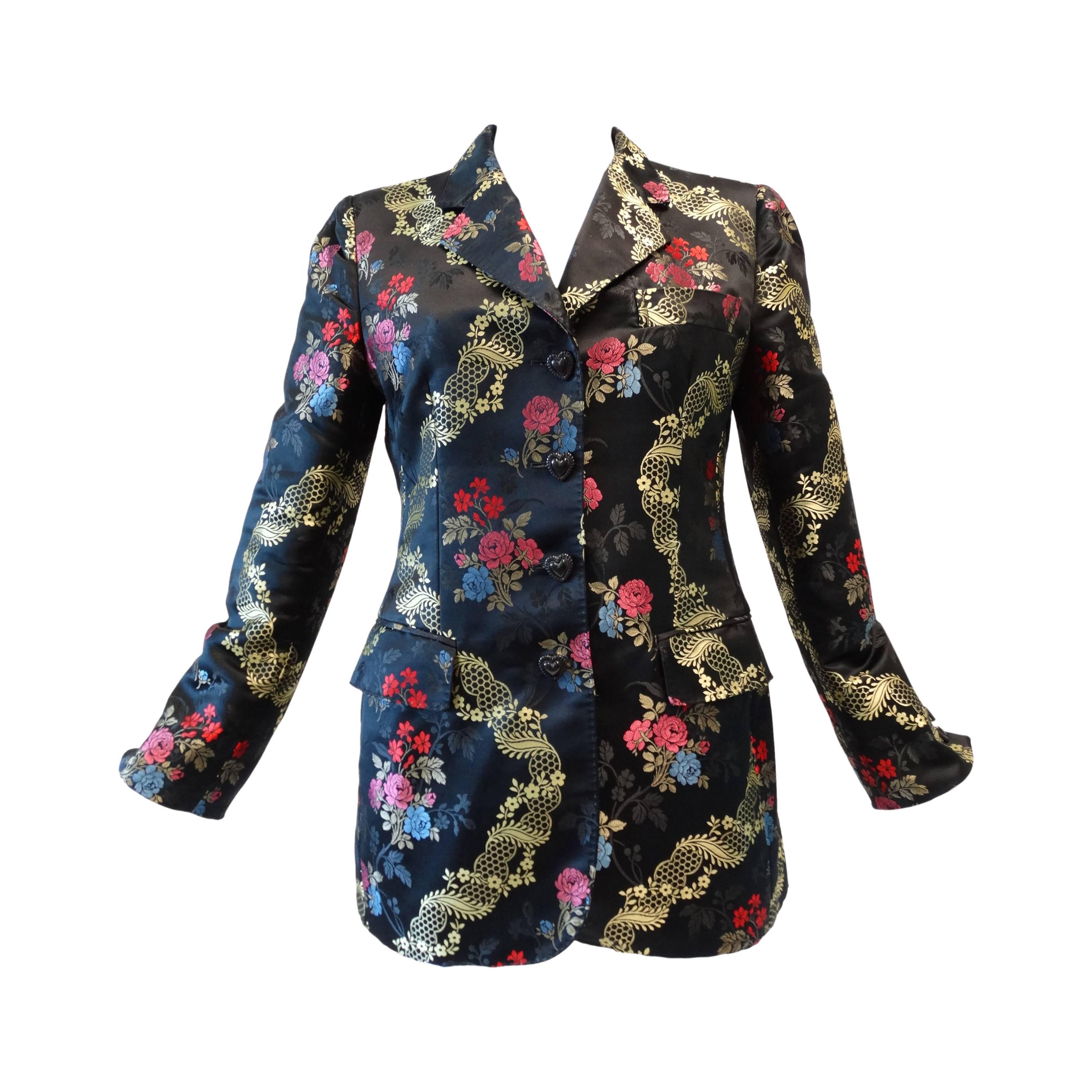1990s Moschino Couture Silk Evening Jacket 
