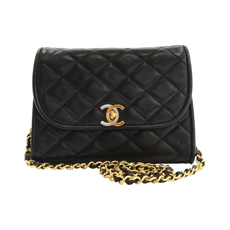 1990s Chanel Black Quilted Lambskin Limited Edition Flap Bag at 1stDibs