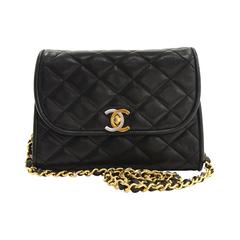 1990s Chanel Black Quilted Lambskin Limited Edition Flap Bag