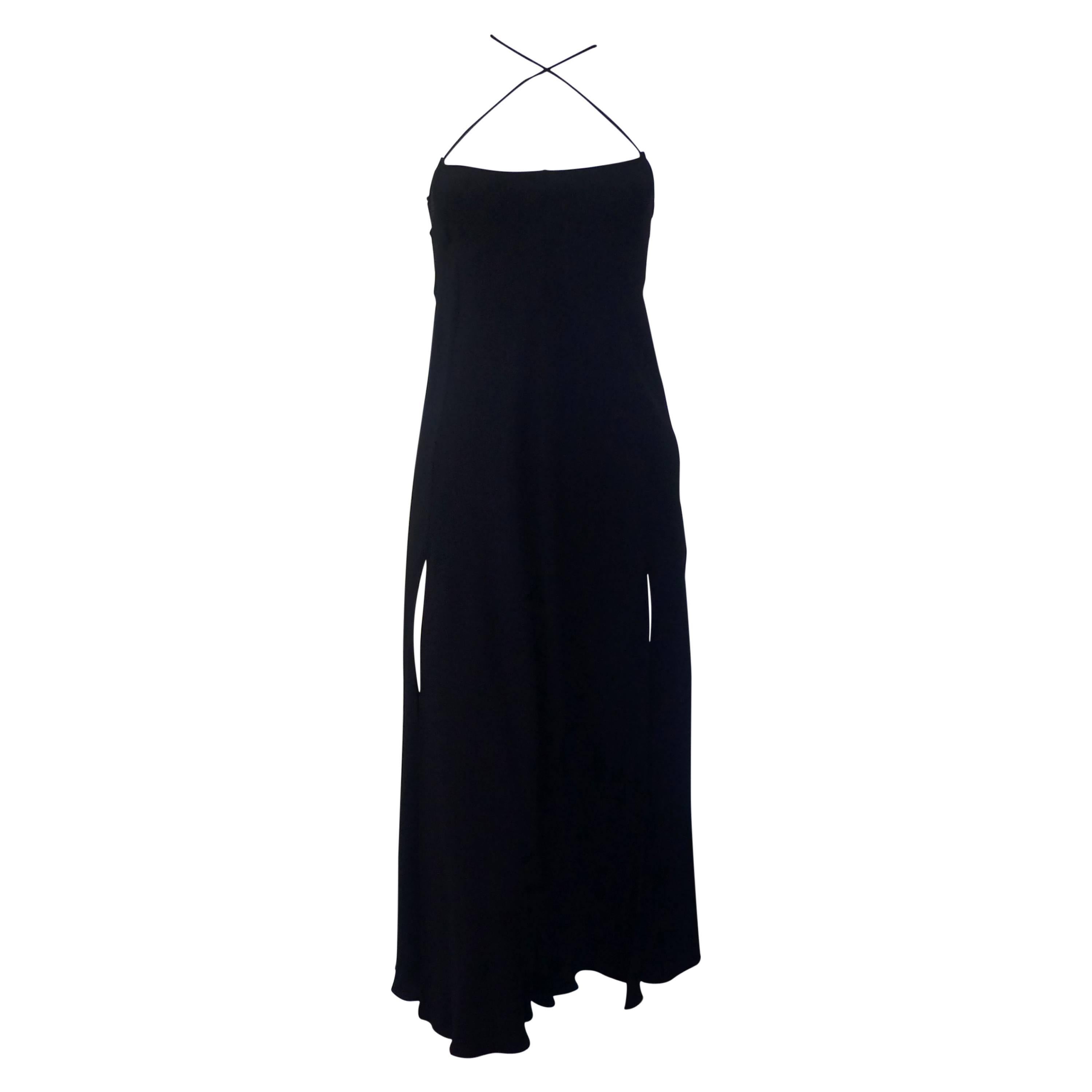 1980s Donna Karan Black Label Slinky Panel Dress