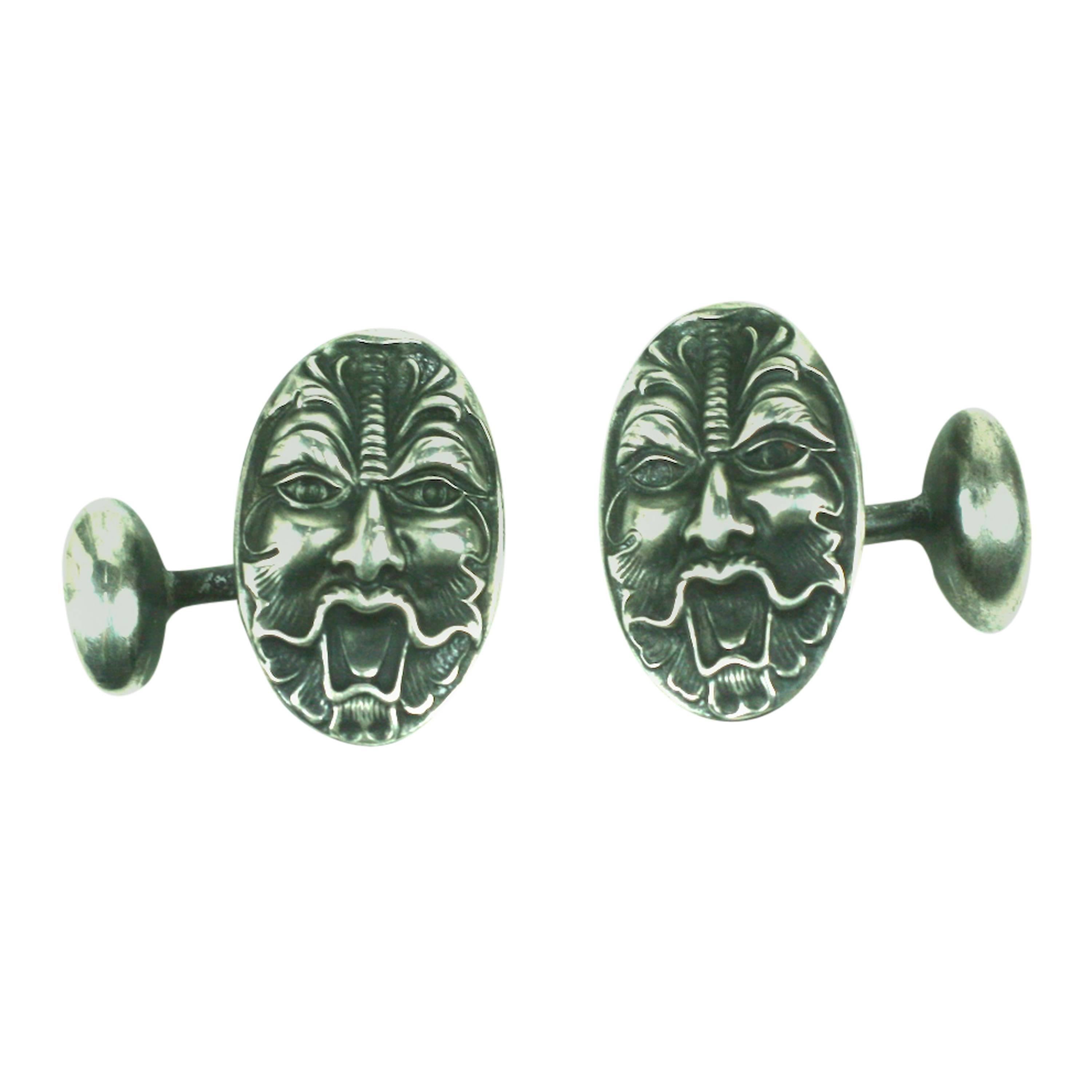 Victorian Sterling Figural Cuff Links