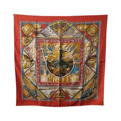 Hermes Au Son Du Tam Tam Silk Scarf, circa 1993