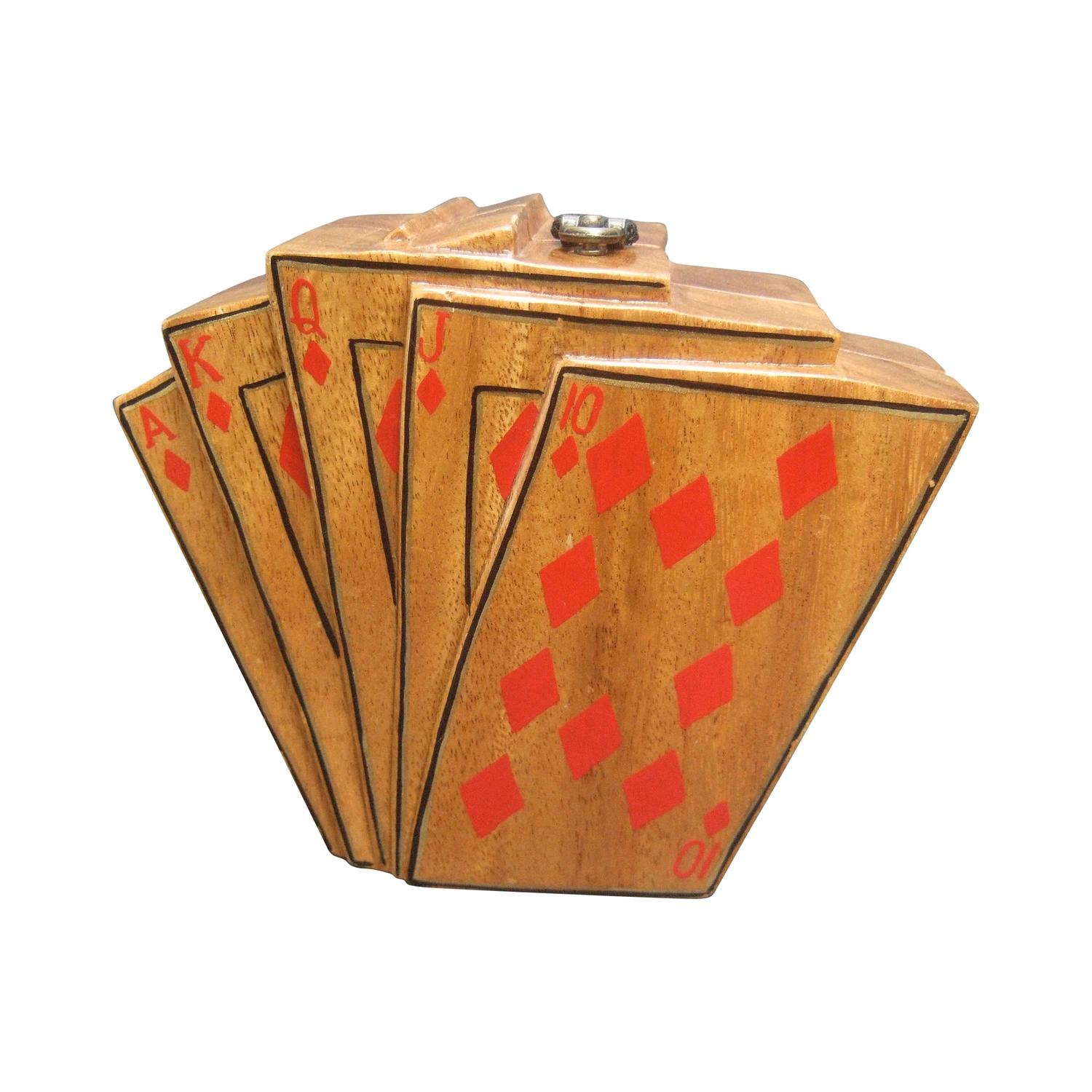 Timmy Woods Beverly Hills Unique Playing Card Handbag c 1990's For Sale