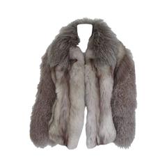 extravagant arctic fox with mongolian lamb fur jacket
