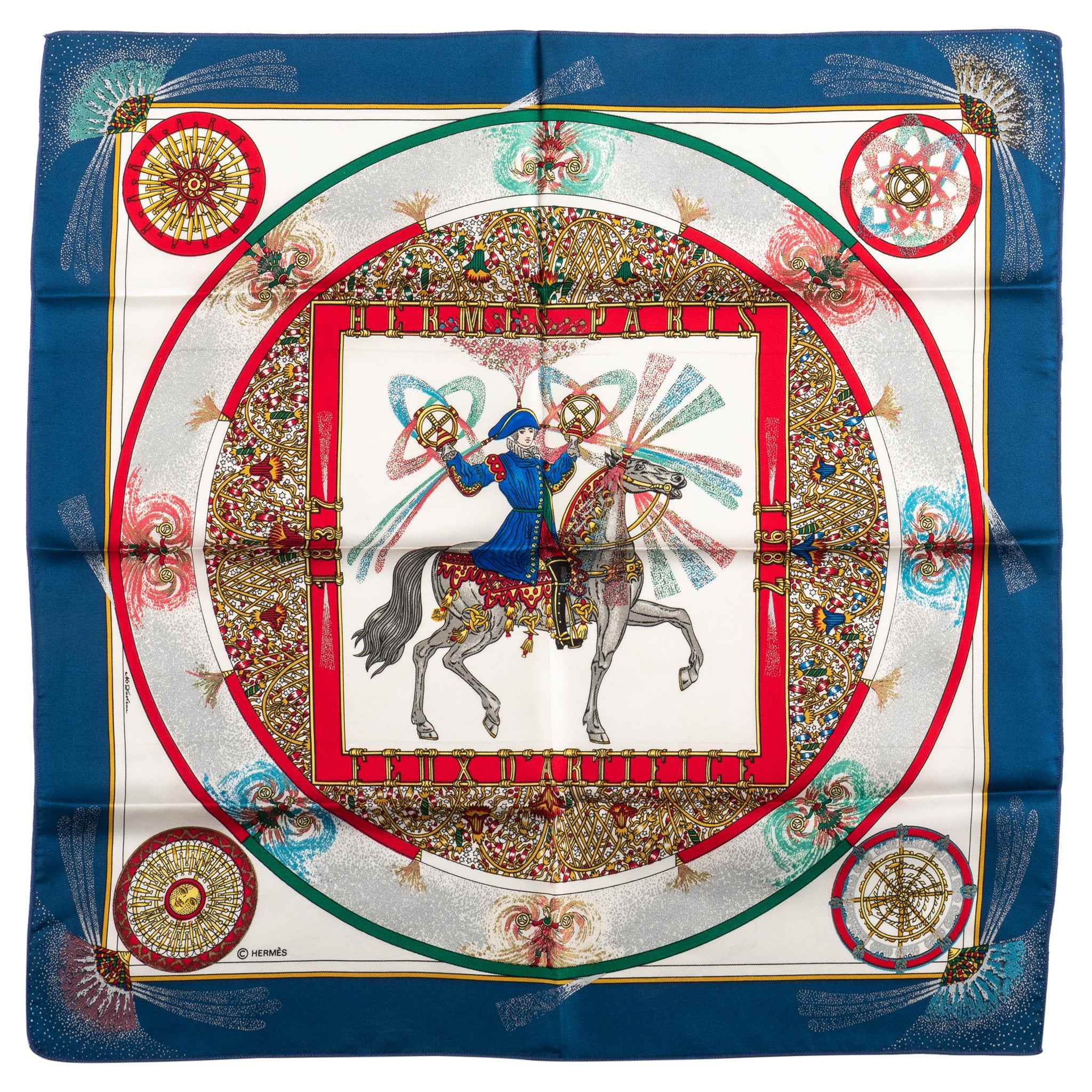 Hermès Feux D Artifice Silk Gavroche For Sale