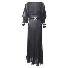 1930s Sheer Black silk gown