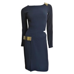 Gucci New Silk Dress with Cut outs and Hardware
