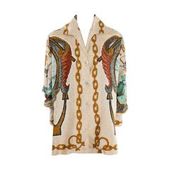 Vintage Hermes Provence Silk Twill Shirt