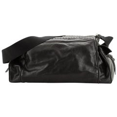 Bottega Veneta Triple Zip Duffle Bag Leather with Intrecciato Detail Large