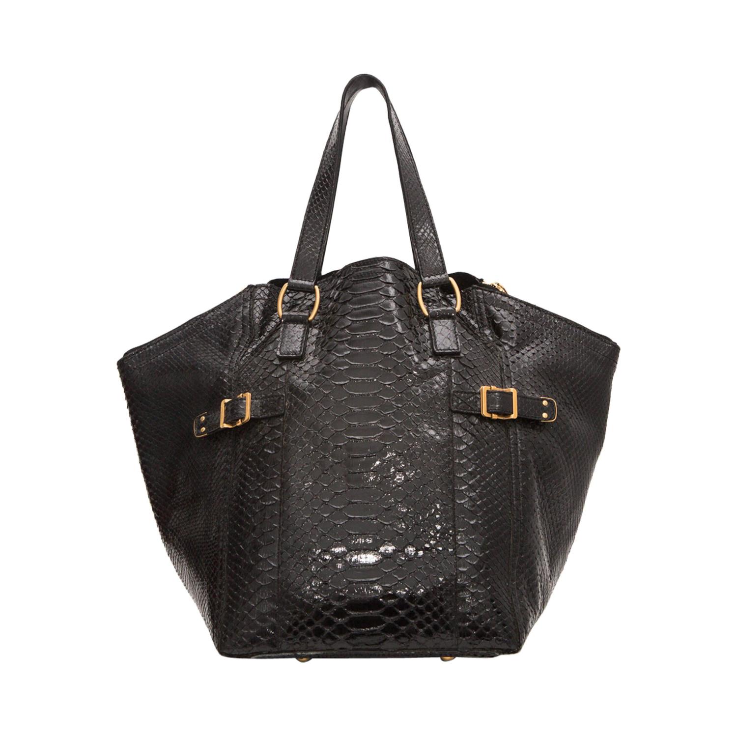 YSL Black Python &#39;Downtown Tote&#39; Bag For Sale at 1stdibs