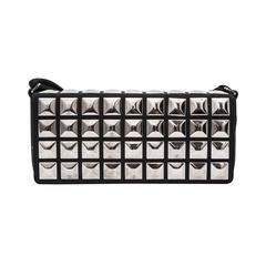 CHANEL Black Suede Single Flap Handbag W/ Silver Studs CHANEL Black Suede Single Flap Handbag W/ Silver Studs