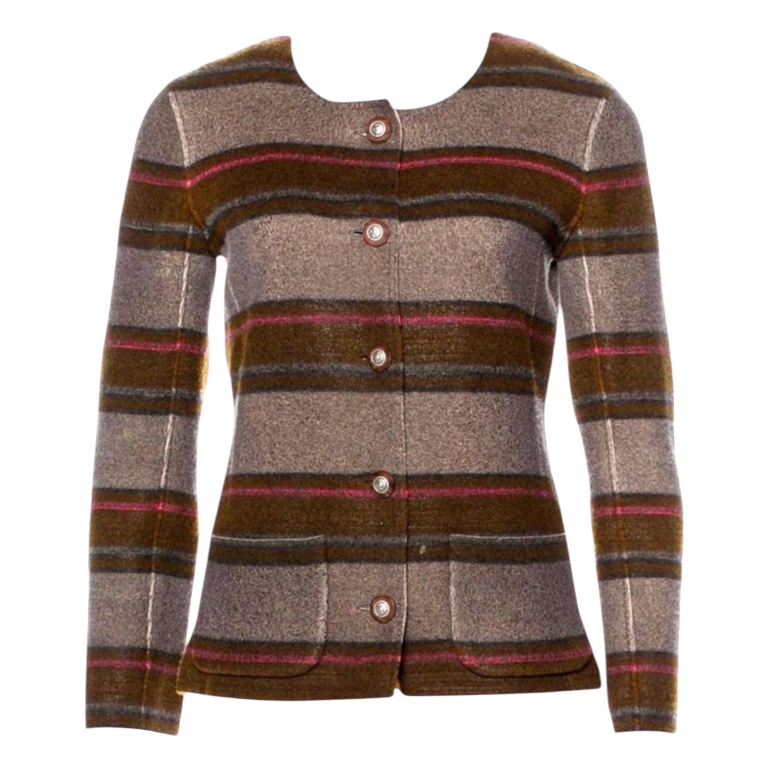 Chanel blazer rayé signature en cachemire, taille 38