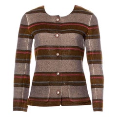 Used NEW Chanel Striped Signature Cashmere Jacket Blazer 38