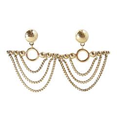 Retro Signed  Chain Swag Earrings