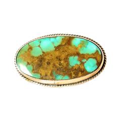 Signed “ A. Jake “ Pawn Vintage American Indian Turquoise  Ring