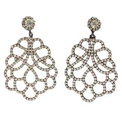 Kenneth Jay Lane Rhinestone Pave Earrings 2