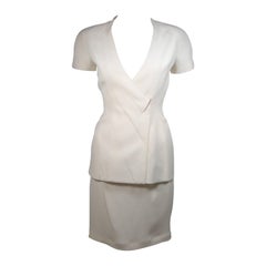 Traje Falda Marfil Thierry Mugler Couture Talla 38 36