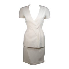 Thierry Mugler Couture - Tailleur jupe ivoire, taille 38 36