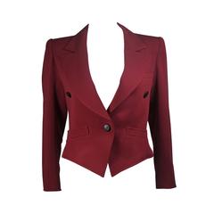 Yves Saint Laurent Rive Gauche Burgundy Jacket Size Small Medium 5
