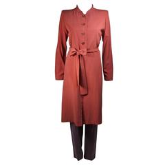 Yves Saint Laurent Rive Gauche Mauve Silk Three Piece Pant Suit Size 38 8