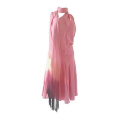 Vintage 1990s Alexander McQueen pink dress with fringes