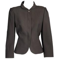 Pierre Cardin Black Wool Crepe Jacket