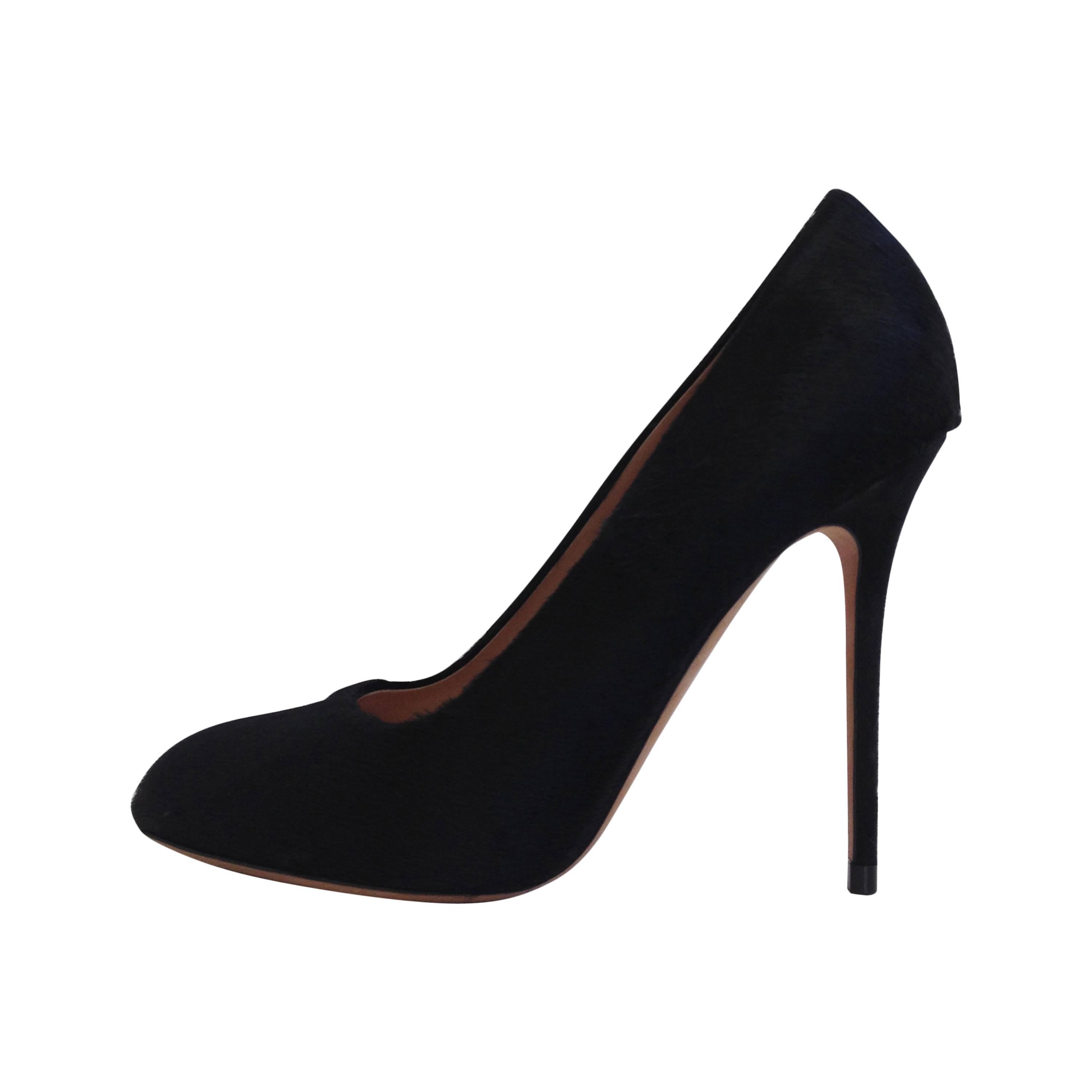 Celine Black Ponyhair Heels Size 37 (6.5) For Sale
