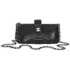2015 Chanel Black Python Leather Pouch-on-Chain POC