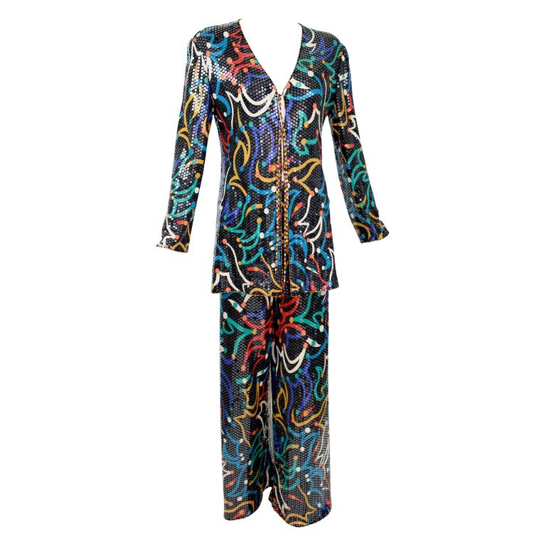 sequin trouser suit